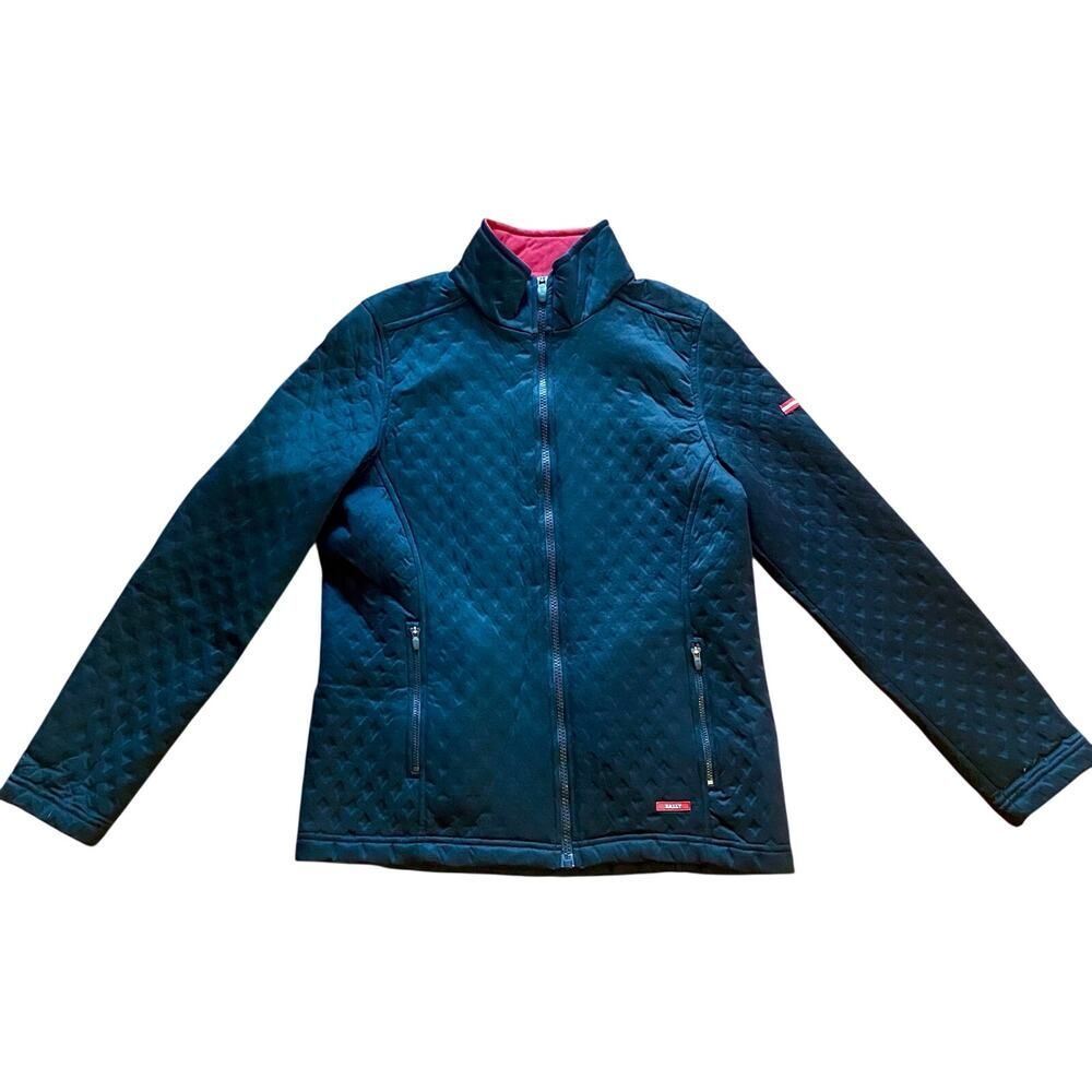 Vintage/Y2K Bally Women’s Quilted Performance Jacket Black Red Trim Size 8